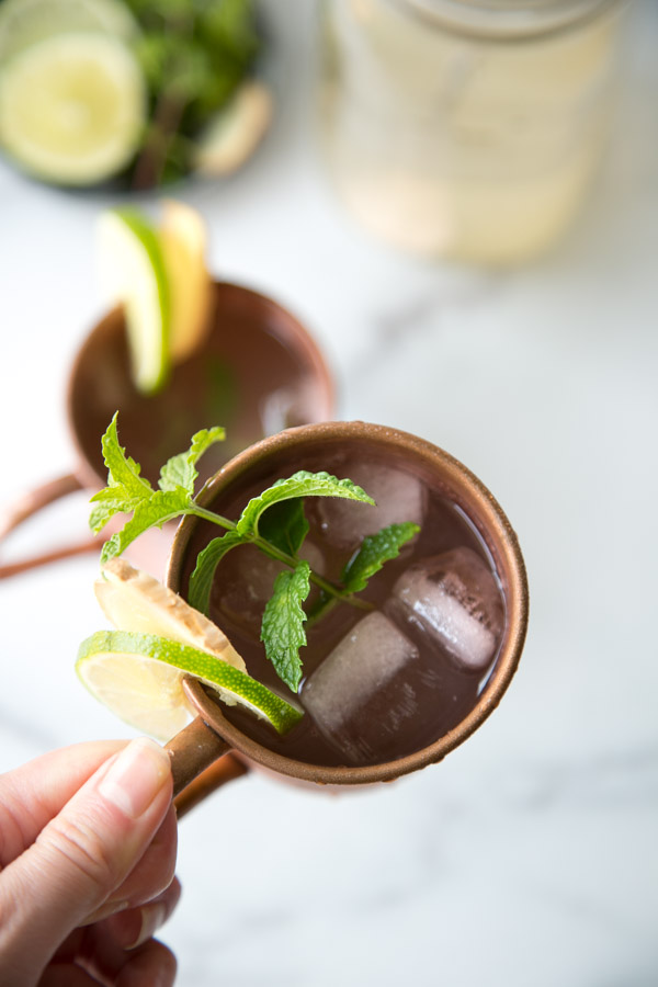 moscow mule with mint