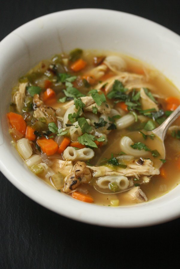 Turkey Noodle Soup with Cilantro and Ginger