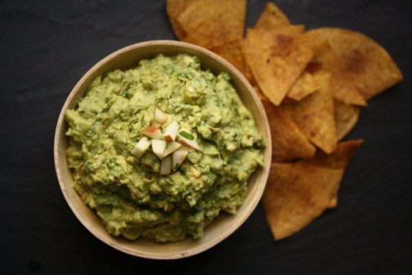Big Apple Guacamole with Sweet & Savory Baked Tortilla Chips