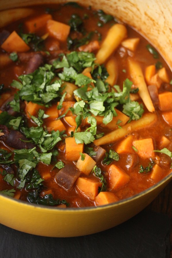 Root Vegetable Tagine with Kale