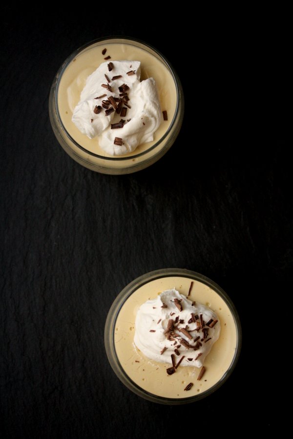 Salted Caramel Budino with Whipped Cream