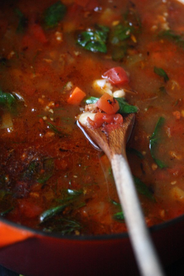 Minestrone Soup with Turkey Sausage and Fennel