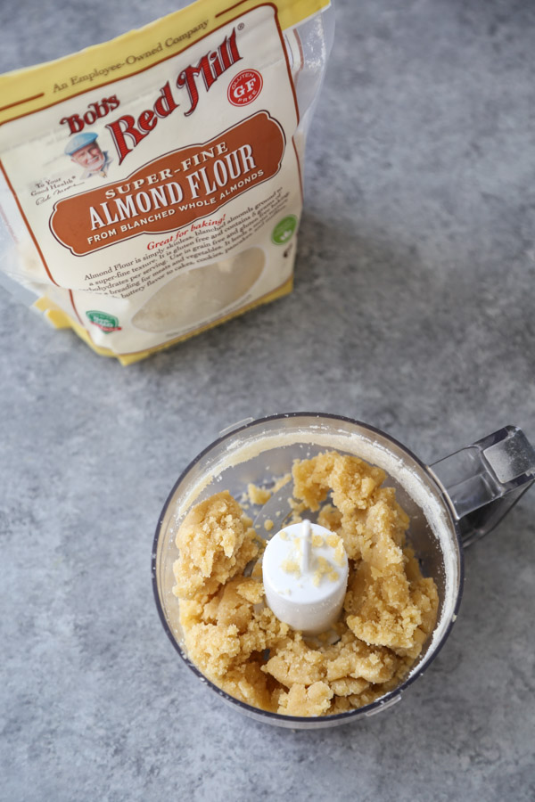 almond flour gluten-free pie crust for lemon tarts in a food processor