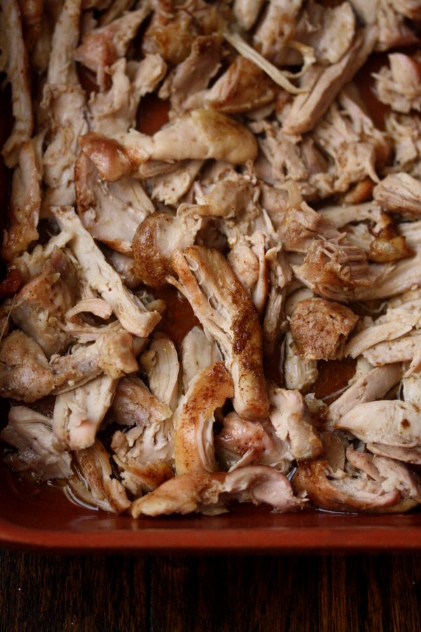 shredded chicken thighs for my easy tortilla soup recipe