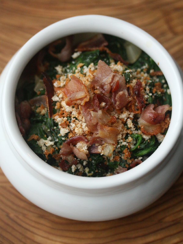 Spinach Casserole with Bacon Bits