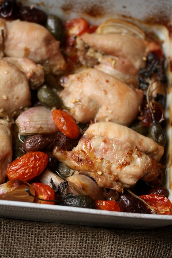 Baked Chicken with Tomatoes, Capers, and Dates