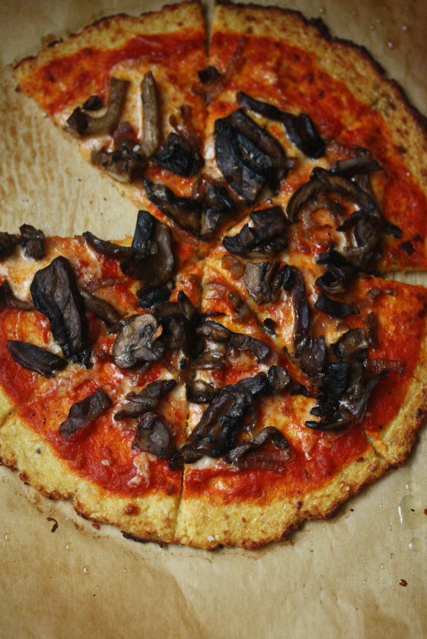 Wild Mushroom Pizza with The Best Cauliflower Crust