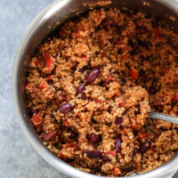 quinoa pilaf in a pan