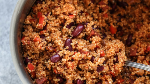 quinoa pilaf in a pan
