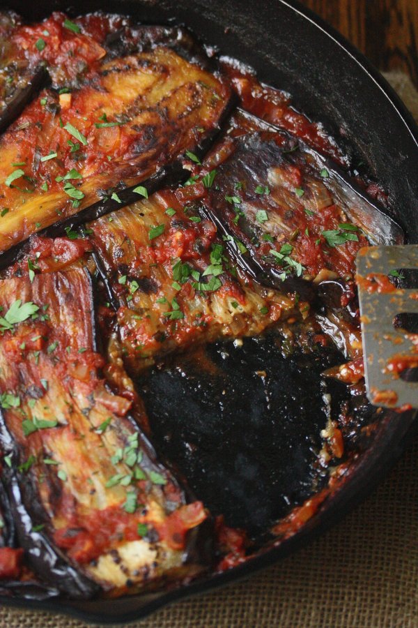 Healthy Turkish Eggplant Casserole Recipe with Tomatoes (Imam Bayildi)