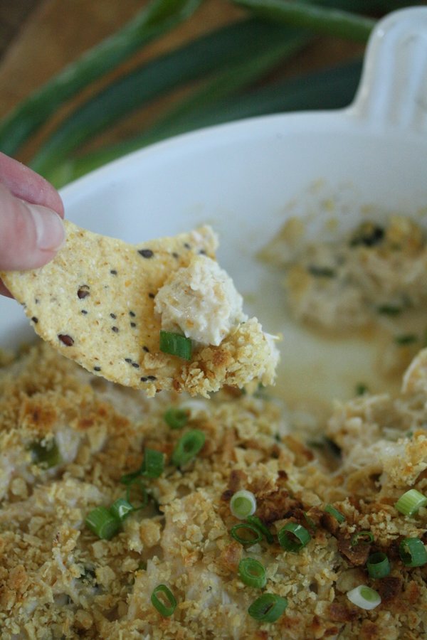 Easy Hot Crab Dip Recipe with Jalapenos and Scallions | Gluten-Free Warm Dip