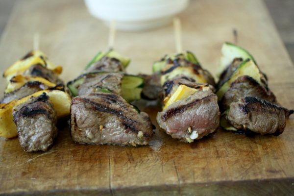 Grilled Marinated Lamb Kebabs with Zucchini and Lebonese Fresh Tomato Salsa | Easy Healthy Recipe
