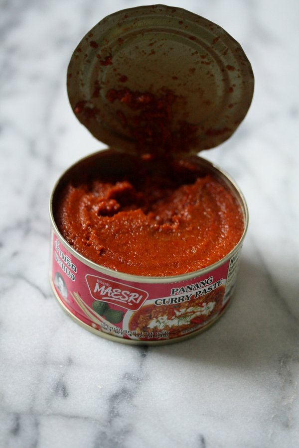 panang curry paste for my vegan cauliflower soup recipe with dairy-free coconut milk and Thai flavors