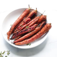 Roasted Carrots with Honey and Thyme in a bowl