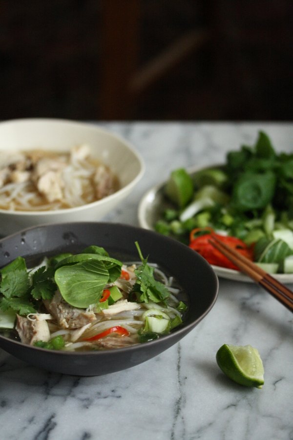 Easy Vietnamese Chicken Pho Recipe with Bok Choy, Chilese, and Herbs (Pho Ga Recipe) | A Quick Version of the Classic | Healthy Main Course