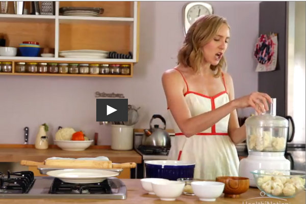 How to Make Gluten-Free Cauliflower Pizza Crust Video | Phoebe Lapine Healthination