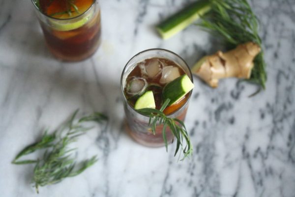 Pimm's Cup Drink Recipe with Fresh Ginger, Lime and Tarragon | Cocktail Recipe