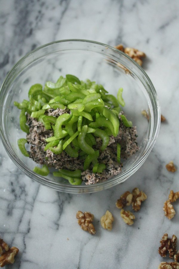 This genius vegan tuna salad recipe, inspired by Rich Roll and Julie Piatt, uses walnuts, olives, and seaweed to get the flavor of classic tuna salad.