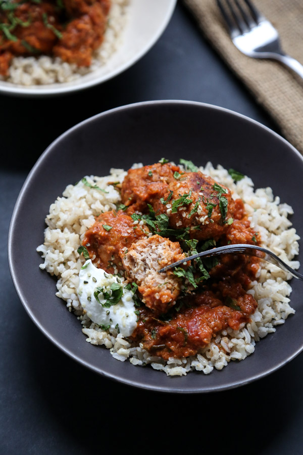 An Easy Chicken Tikka Masala Recipe - Turning the Indian dish into Meatballs! | Gluten-Free, Healthy, Cream-Free | www.feedmephoebe.com