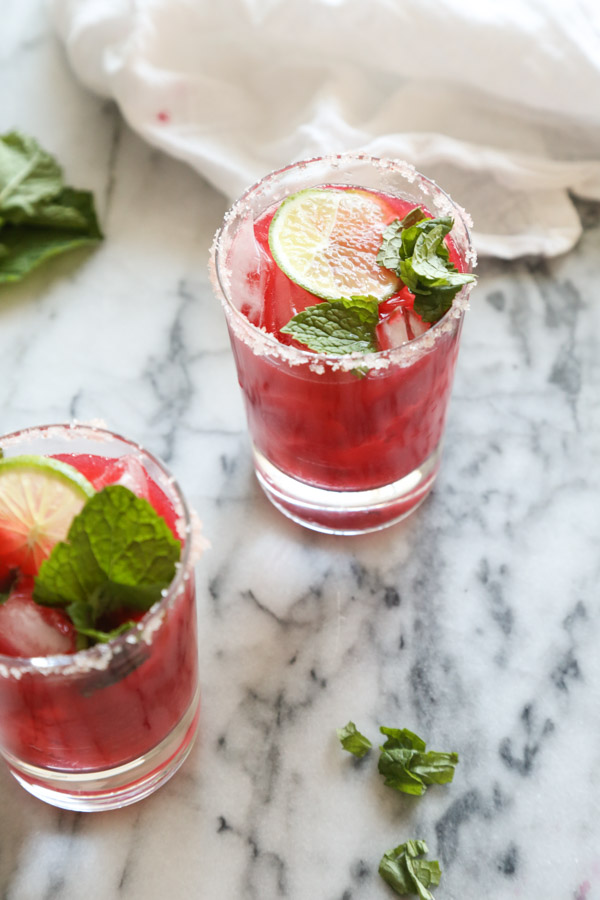 Raspberry Margarita Recipe | A Play on a Raspberry Lime Rickey | Drinks | www.feedmephoebe.com