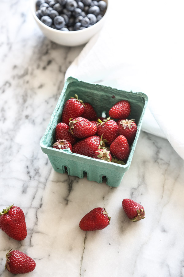 Strawberries for my Gluten-Free Red White and Blue Galettes! | Feed Me Phoebe
