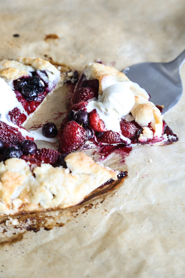 Red, White and Blueberry Galettes | Gluten-Free, Low Sugar, and Perfect for the Fourth of July | Feed Me Phoebe