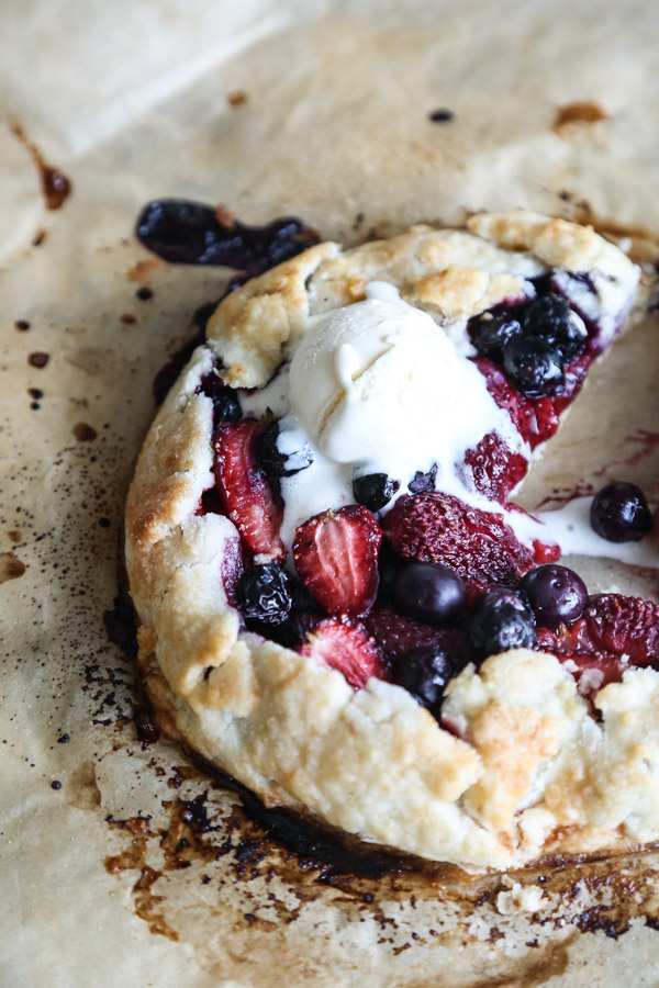 Red, White and Blueberry Galettes | Gluten-Free, Low Sugar, and Perfect for the Fourth of July | Feed Me Phoebe