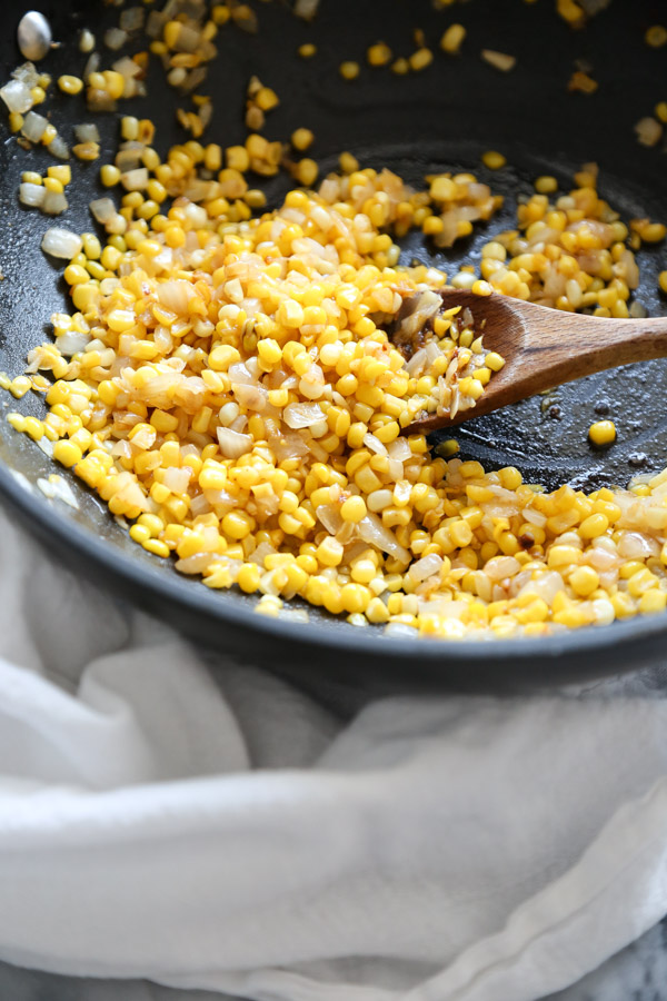 Sweet and Spicy Corn Pasta with Ricotta and Chives (Gluten-Free) | A Quick Weeknight Dinner, Kicked Up With Fresh Sweet Corn and Cayenne | Feed Me Phoebe
