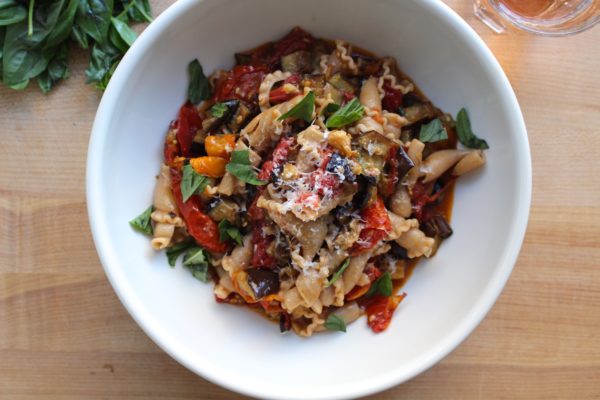 A Farmer's Market Challenge Menu From The Crunchy Radish | Slow Roasted Tomato and Eggplant Pasta