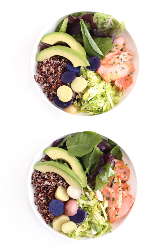 Slow Roasted Salmon and Quinoa Bowls | A Summer Bowl Farmer's Market Challenge Menu by Clean Food, Dirty City