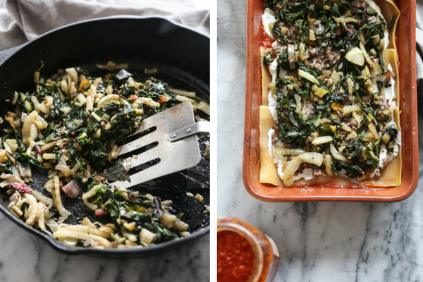 This Greek Lasanga recipe with ground lamb, chard and fennel is a healthy gluten-free spin on two wonderful Mediterranean casseroles: moussaka & pastitsio | Feed Me Phoebe