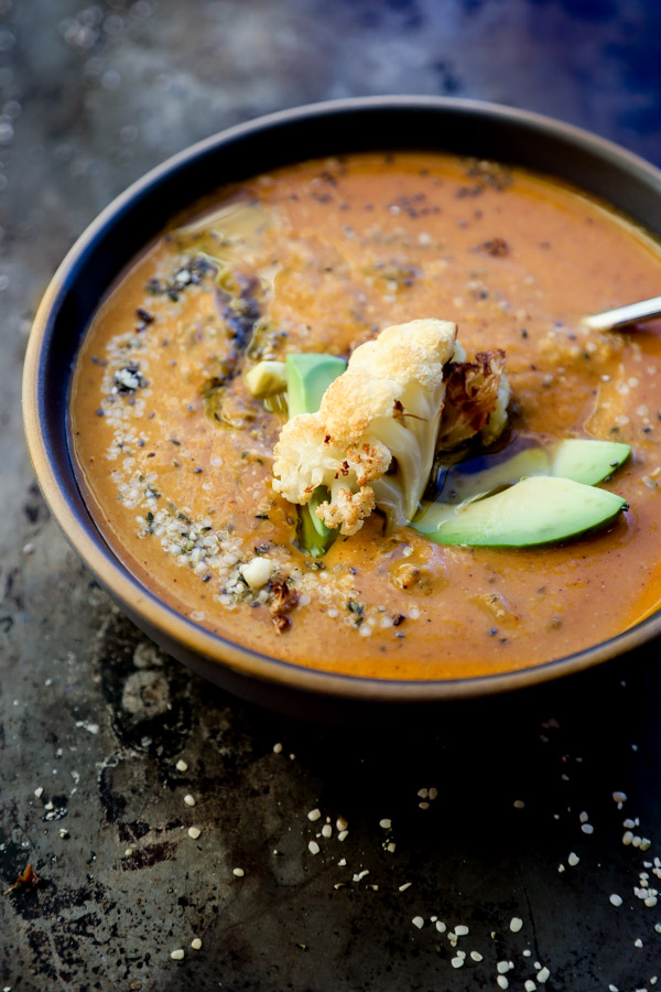 Vegan Cauliflower Sweet Potato Soup with Red Curry | Healthy, Creamy, Easy | Feed Me Phoebe