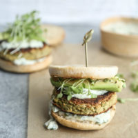 White Bean Zucchini Gluten-Free Veggie Burgers with Green Olive Basil Aioli | Healthy, Grain-Free, Vegetarian