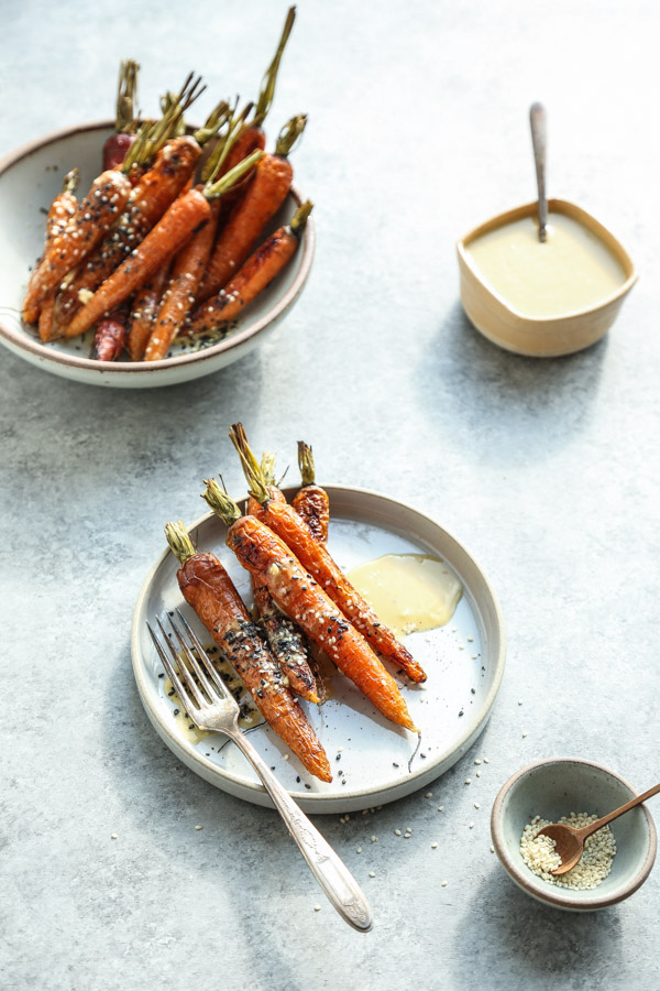 Sesame-Ginger Whole Roasted Carrots Recipe | Healthy Thanksgiving Sides | Gluten-Free, Paleo