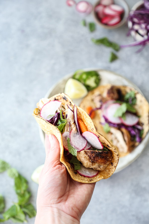 Low fodmap chicken tacos on hand