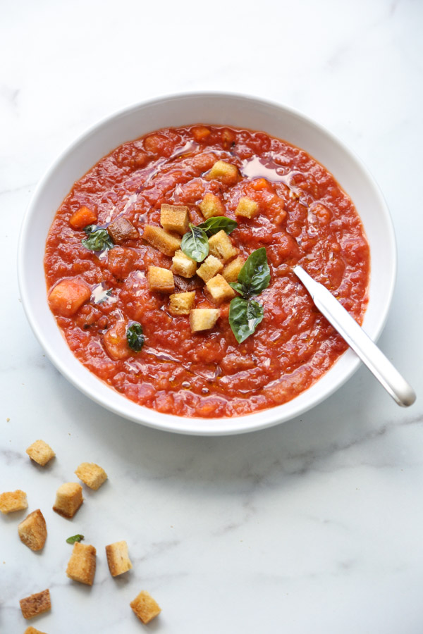 pappa al pomodoro tuscan tomato soup in a bowl