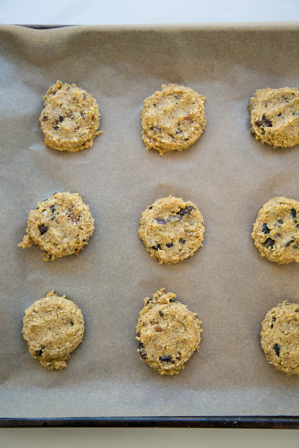 Healthy breakfast cookies on a sheet pan