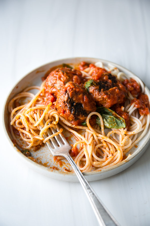 Gluten-Free Beef Meatballs in Spicy Tomato Sauce (Dairy-Free, Quick, Easy)
