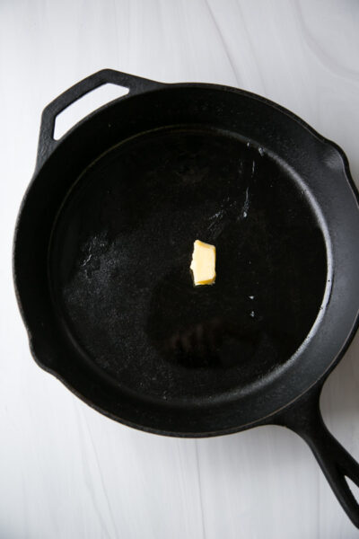 butter in a hot skillet