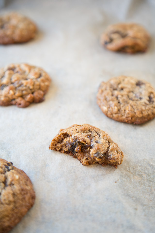 gluten-free healthy oatmeal cookies on a sheet pan