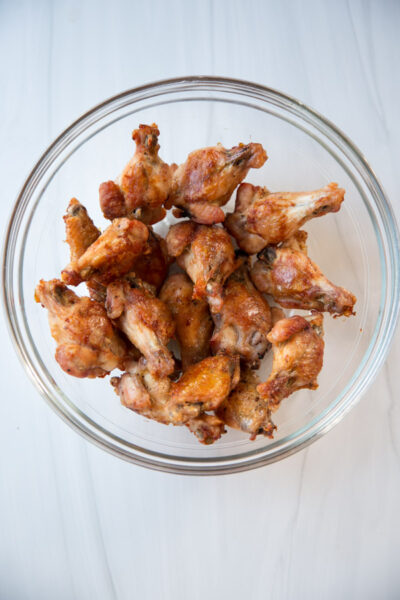 gluten-free chicken wings in a bowl
