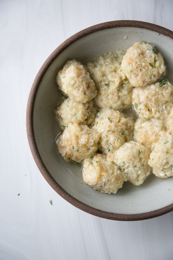 gluten-free matzo balls for passover in a bowl