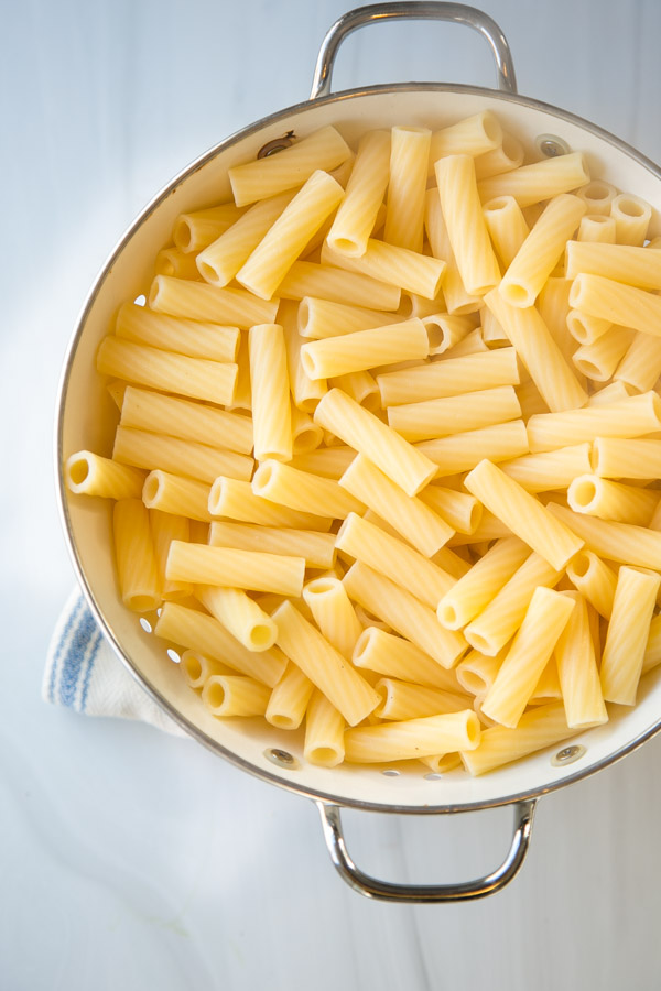 gluten-free pasta in a colander