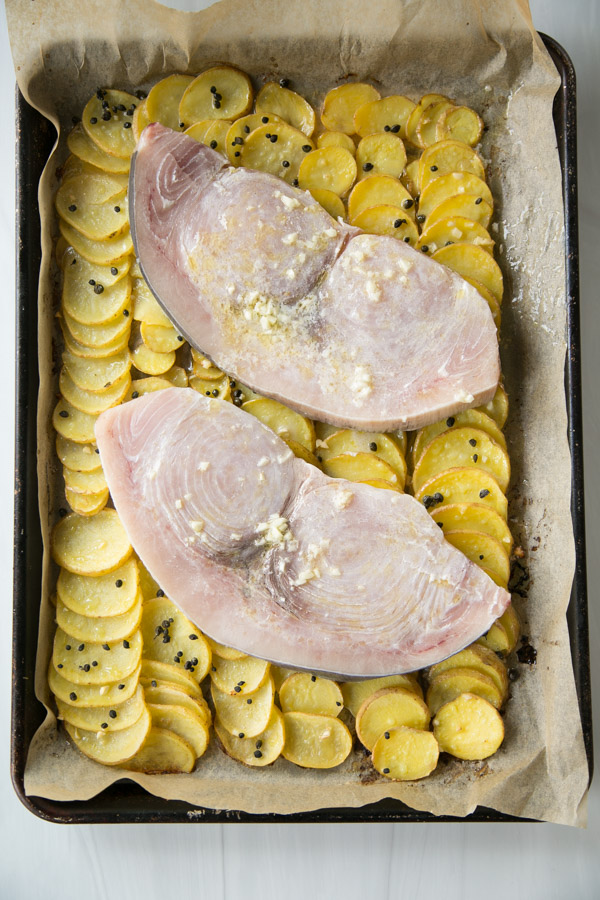 Foolproof Baked Swordfish Steaks With Greek Lemony Potatoes Feed Me